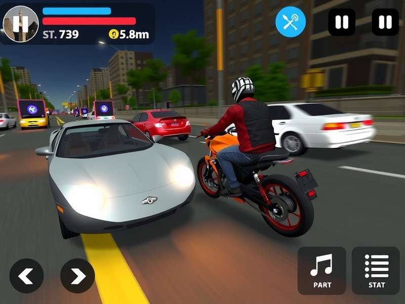 Traffic Rider Gameplay Screenshot showing motorcycle racing