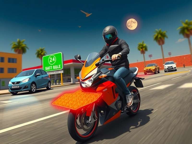 Traffic Rider गेम में प्रोफेशनल बाइक रेसिंग का दृश्य