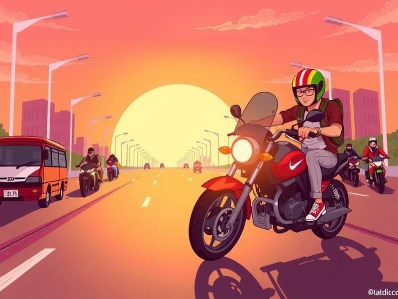 ट्रैफिक राइडर कार्टून का एक दृश्य - रोहन बाइक चलाते हुए