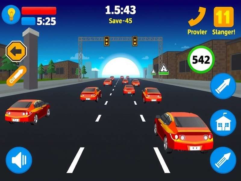 Traffic Rider gameplay screenshot showing a motorcycle in high-speed traffic
