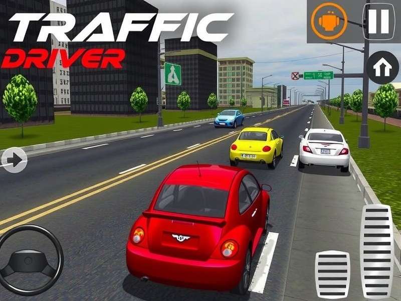 Traffic Rider first-person motorcycle gameplay on a highway