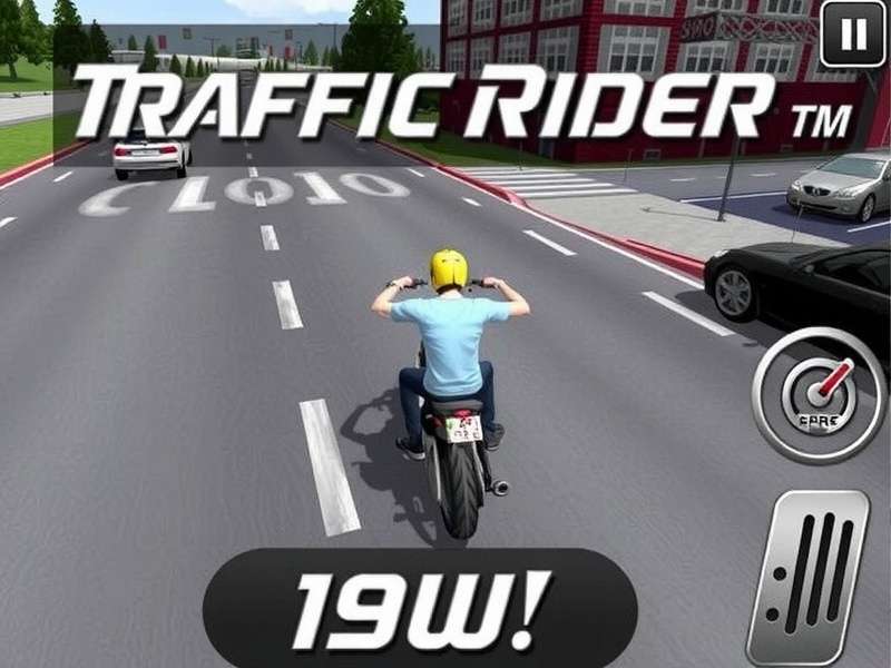 Traffic Rider gameplay screenshot showing high-speed bike on highway