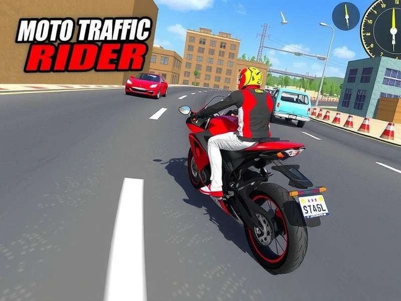 Traffic Rider gameplay screenshot showing a motorcycle on Indian roads
