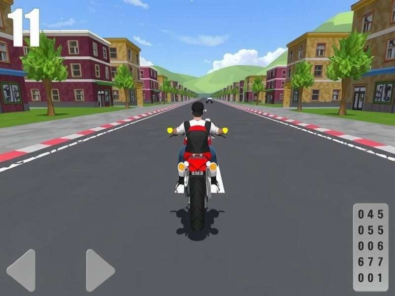 Bike Rider in action on a highway in Traffic Rider game