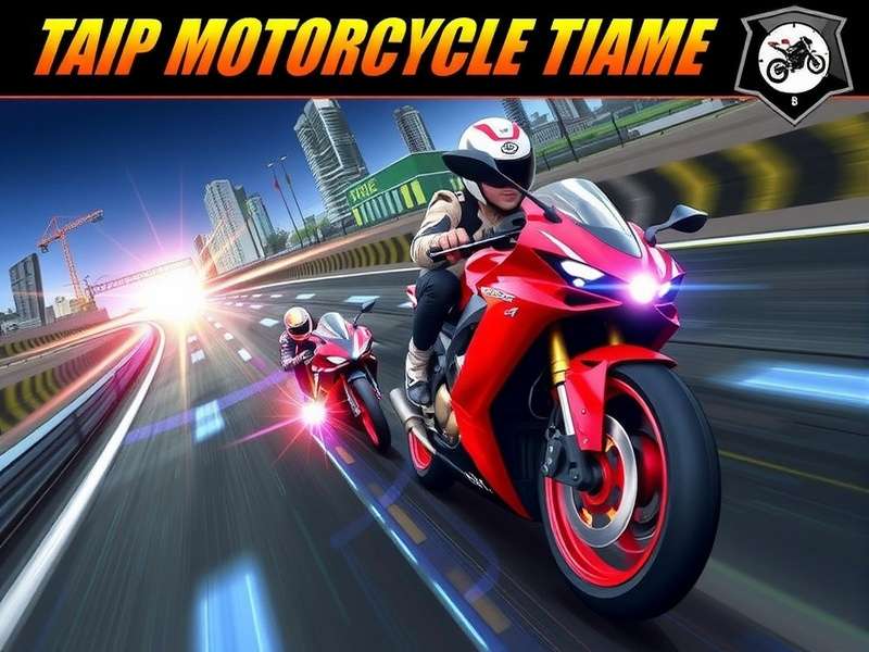 Traffic Rider first-person motorcycle gameplay on a highway at sunset
