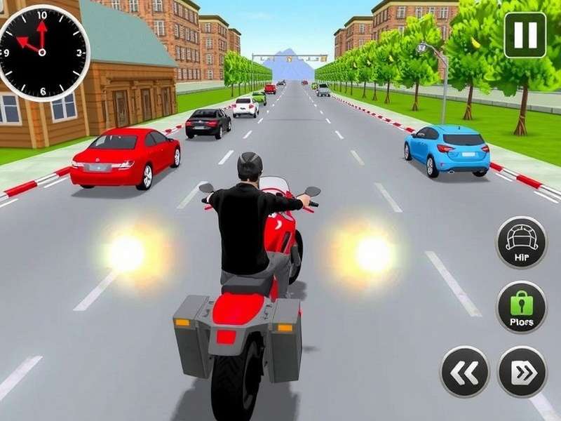 Traffic Rider motorcycle garage showing various bikes