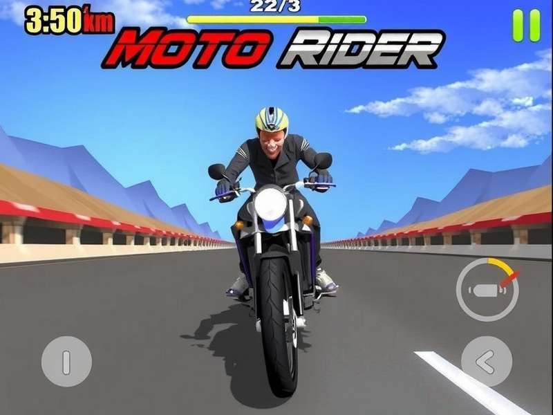 Traffic Rider gameplay screenshot showing a motorcycle racing through traffic