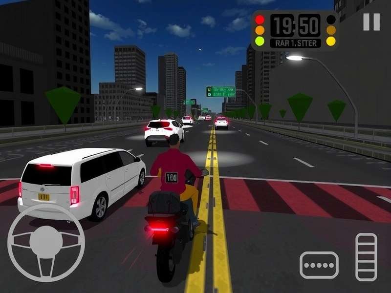 Comparison of different motorcycles in Traffic Rider game garage