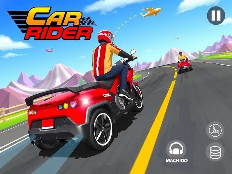 Traffic Rider first-person gameplay view on a highway with cars