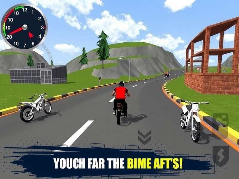 A sleek motorcycle on an open road, representing the Traffic Rider free bike