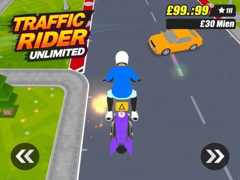 Traffic Rider motorcycle game with unlimited money cheats visualization