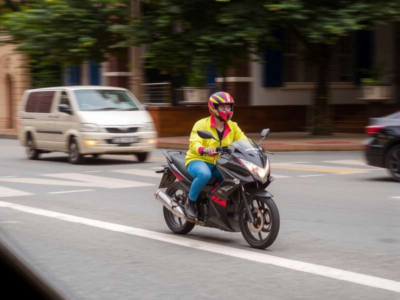 Traffic Rider gameplay screenshot showing first-person motorcycle view