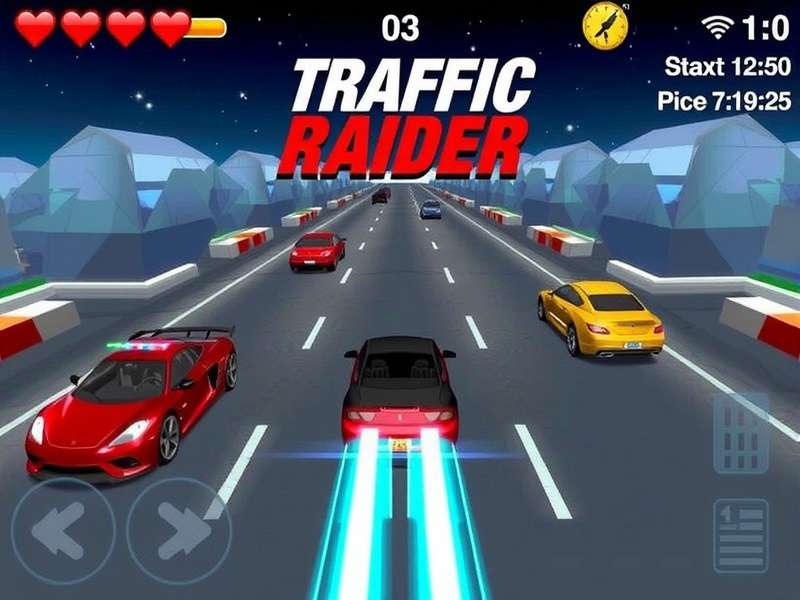 Traffic Rider Gameplay Screenshot showing motorcycle racing on highway