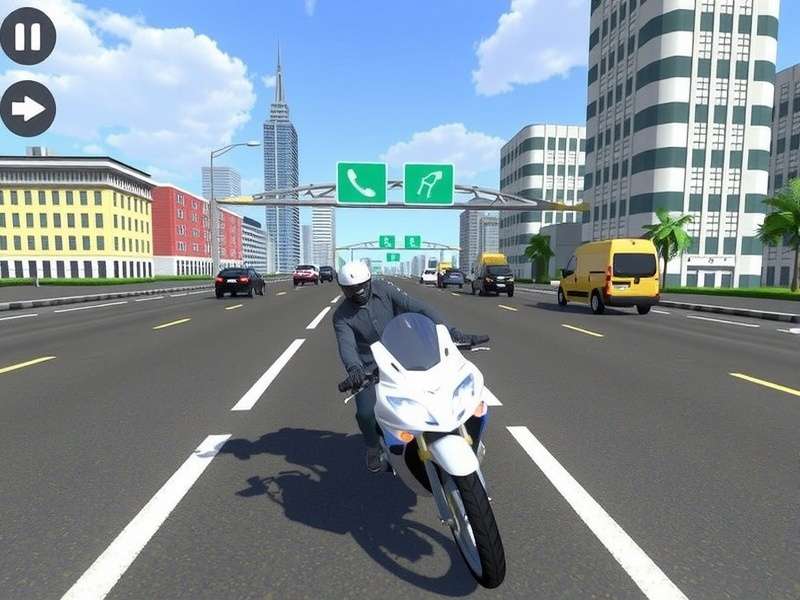 Traffic Rider Career mode highway racing scene