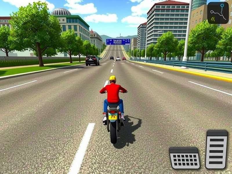 Traffic Rider Laz 400 motorcycle dashboard view with speedometer at 187 km/h