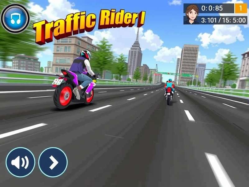 Traffic Rider Io high-speed motorcycle racing on Indian highway at sunset