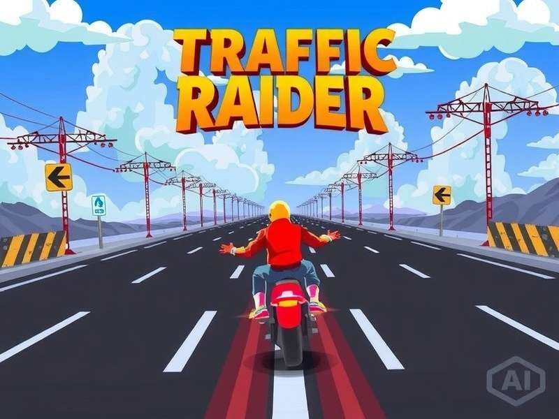 Traffic Raider Crazy Games gameplay showing high-speed bike weaving through traffic on Indian highway
