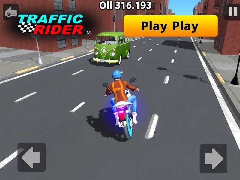 Traffic Rider free play – high-speed motorcycle weaving through traffic on a vibrant highway