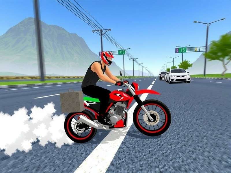 Traffic Rider Online Game gameplay screenshot showing highway racing with Indian traffic