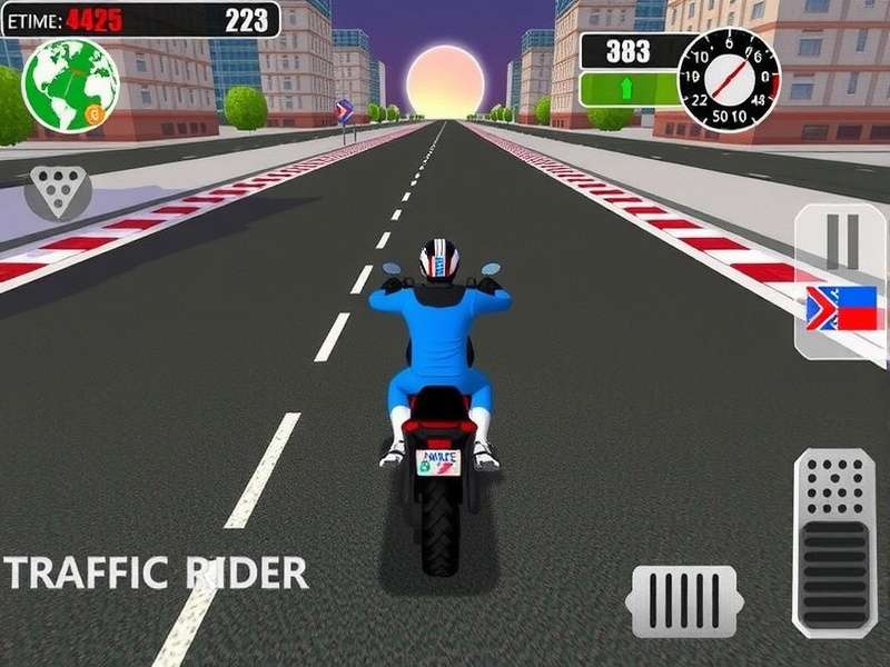 Traffic Rider gameplay action on Indian highway with dense traffic and speed effects