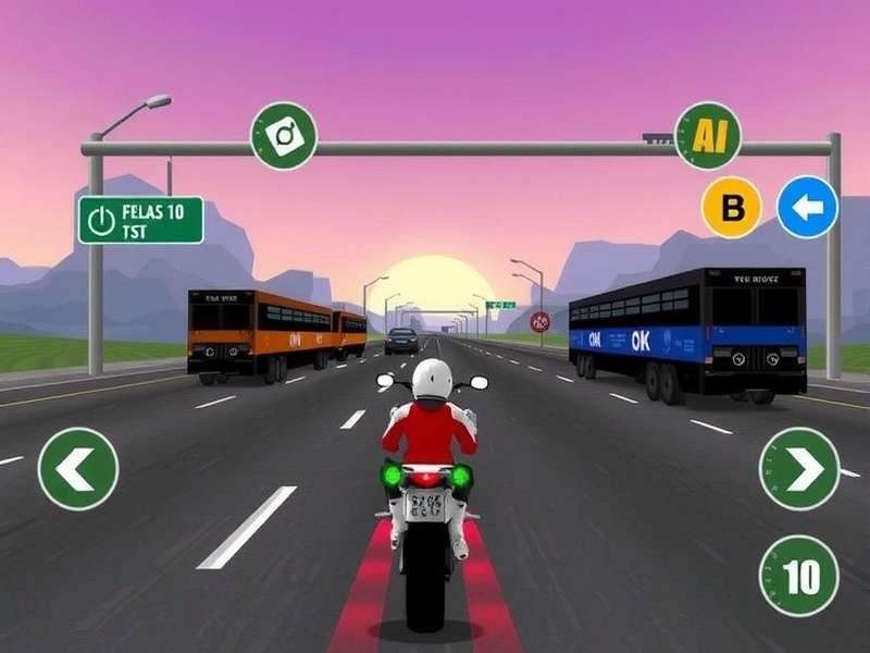 Traffic Rider Laz 400 gameplay screenshot showing highway action with speed effects
