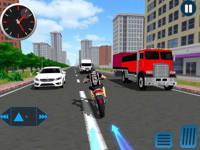 Traffic Rider Unlimited Money iOS gameplay screenshot showing fast-paced bike racing with unlimited coins