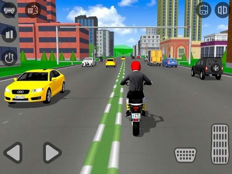 Traffic Rider Game Free Online screenshot showing highway racing with traffic