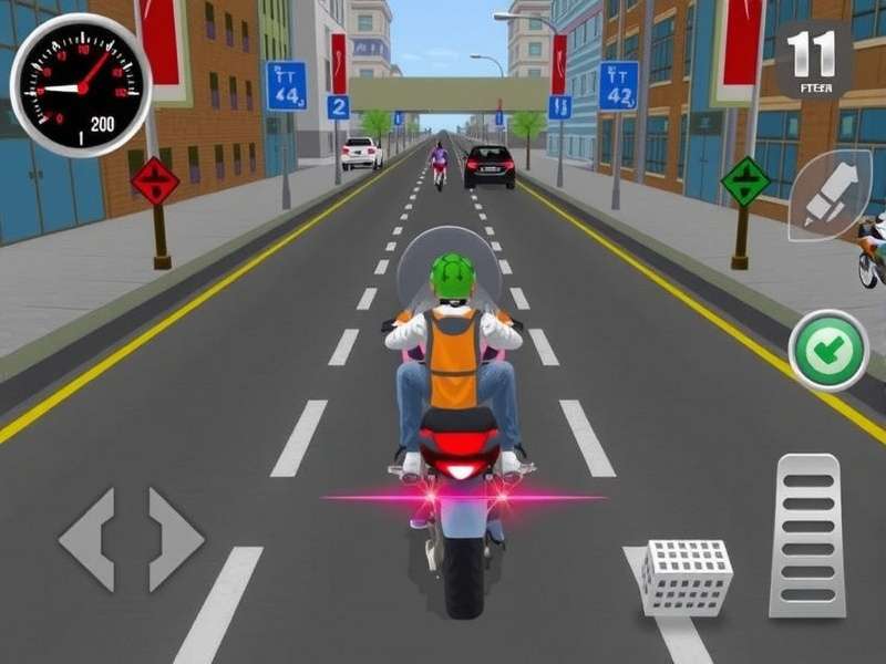 Traffic Rider Laz 400 bike on highway at full speed